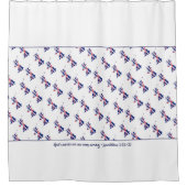 英国 ユニオンフラッグ オーダーメイド聖書箇所 シャワーカーテン (正面)