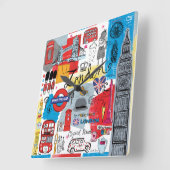 英国·ロンドン スクエア壁時計 (傾斜)