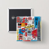 英国·ロンドン 缶バッジ (正面&裏面)