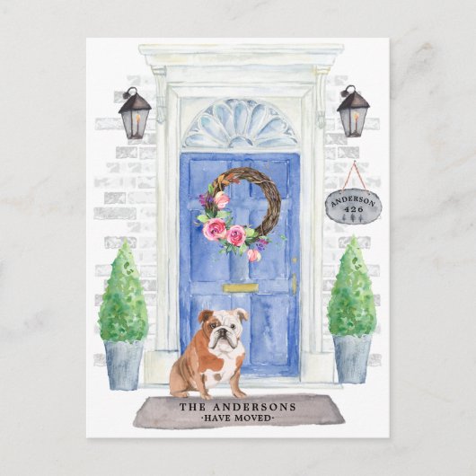 英国Bulldog引っ越し案内はがき ポストカード (正面)