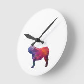 英国Bulldog Dogブレッドジオルエット紫 ラウンド壁時計 (傾斜)