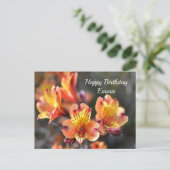 英国RHS Wisley庭園のペルー産ユリの花 ポストカード (スタンド正面)