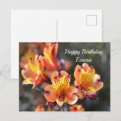 英国RHS Wisley庭園のペルー産ユリの花 ポストカード (正面/裏面)