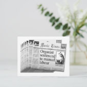 英字新聞の模擬郵便はがき ポストカード (スタンド正面)