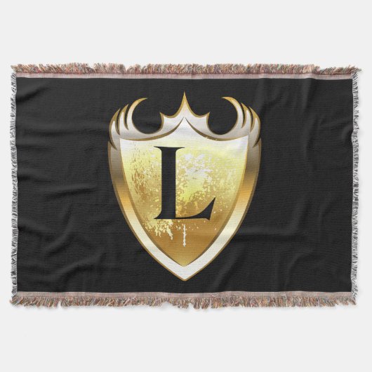 英字L大文字 スローブランケット (正面)