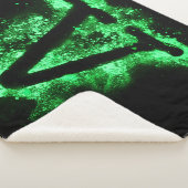 英字V緑の大文字 シェルパブランケット (3/4)