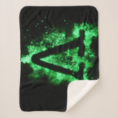 英字V緑の大文字 シェルパブランケット (正面)