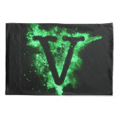 英字V緑の大文字 枕カバー (裏面)
