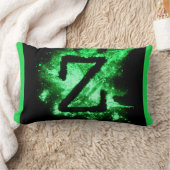 英字Z緑の大文字アルファベット ランバークッション (ブランケット)
