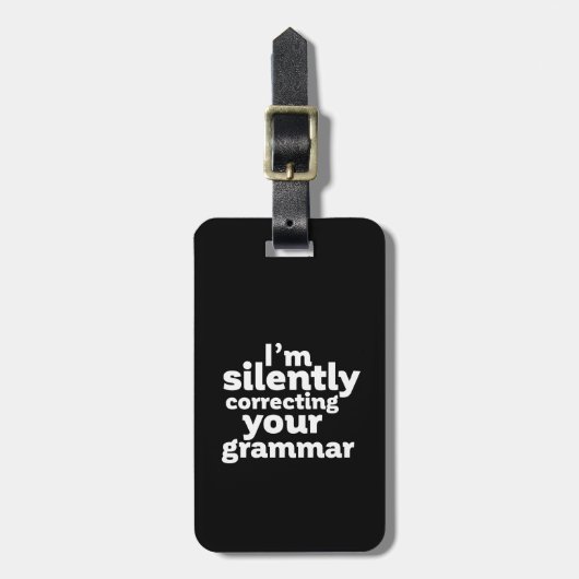 英文おもしろい先生の文法修正 ラゲッジタグ (正面縦)