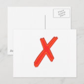 英文アメリカ文字「X」 ポストカード (正面/裏面)