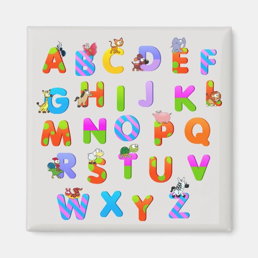 英文カラフル字 マグネット (正面)