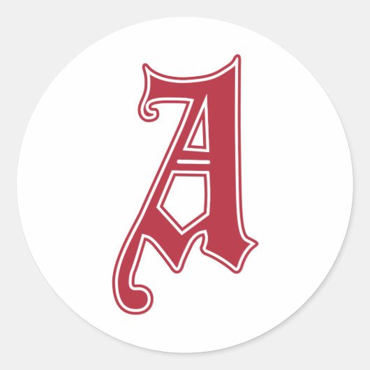 英文字ゴシック文字A ラウンドシール (正面)