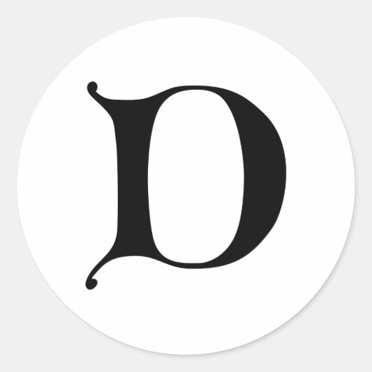 英文字ゴシック文字D ラウンドシール (正面)