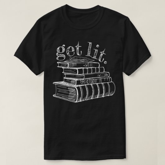英文学おもしろい好き専攻のの本を読む Tシャツ (デザイン正面)