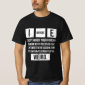 英文法のおもしろい例外を除く Tシャツ (正面)