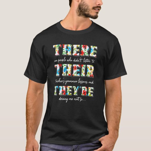 英文法のレッスン彼らは先生 Tシャツ (正面)