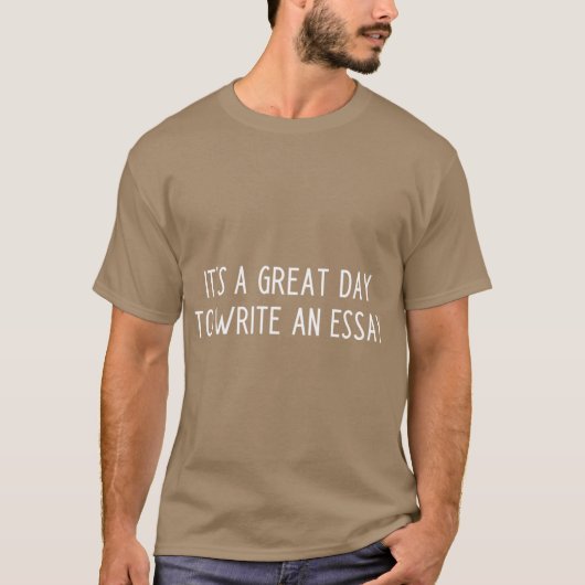 英文法の先生のためのお祝いギフト 英語の先生のためのエッセイを書くのに最高の日 Tシャツ (正面)