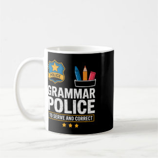 英文法の警察官 英語教師をサポートし訂正する コーヒーマグカップ