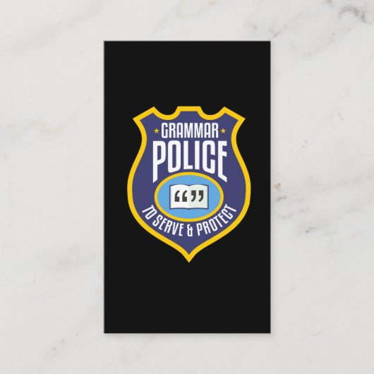 英文法警察おもしろい皮肉 名刺 (正面)