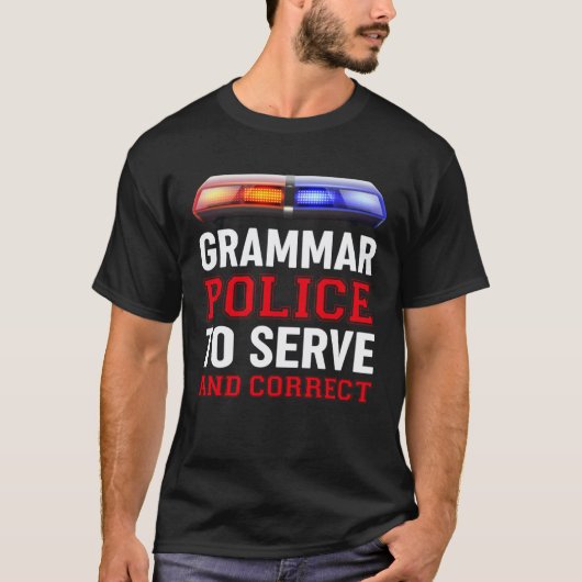 英文法警察官 英語教師 1 Tシャツ (正面)