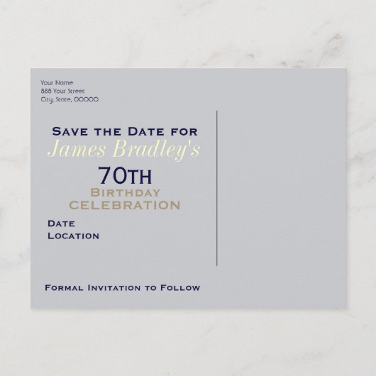 英王室の国バンド70th誕生日日付Pを保存 案内ポストカード (裏面)