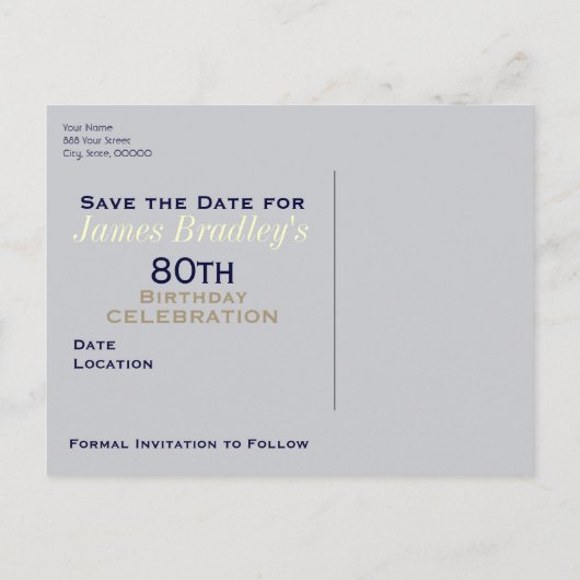 英王室の国バンド80th誕生日日付の保存 案内ポストカード (裏面)