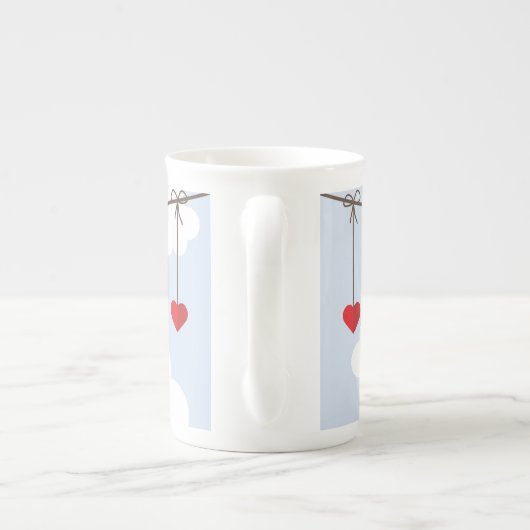 英王室の国結婚とアメリカ国旗のハート ボーンチャイナマグカップ (裏面)