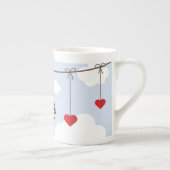 英王室の国結婚とアメリカ国旗のハート ボーンチャイナマグカップ (右)