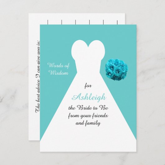 英知の水色の言葉をポストカード アドバイスカード (正面/裏面)