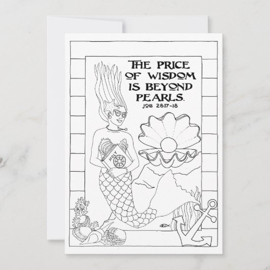 英知の真珠の人魚の着色はがき (正面)