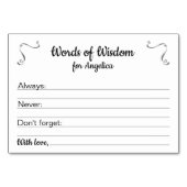 英知の言葉の卒業アドバイスカード テーブルナンバー (正面)