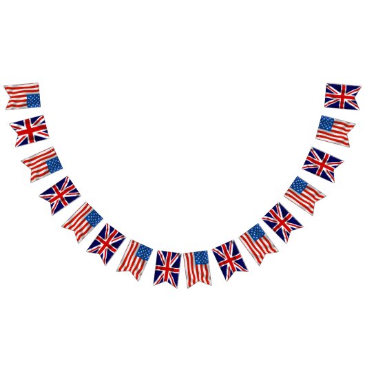 英米アメリカおよびイギリスの旗 バンティングフラッグ (全)