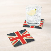 英統一された国ヴィンテージグランジ国旗 スクエアペーパーコースター (インサイチュ)