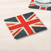 英統一された国ヴィンテージグランジ国旗 スクエアペーパーコースター (アングル)