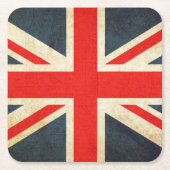 英統一された国ヴィンテージグランジ国旗 スクエアペーパーコースター (正面)