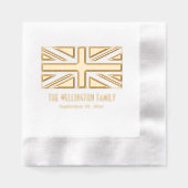 英統一された国国旗のユニオンのジャック名の日付 箔ナプキン (正面)