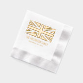 英統一された国国旗のユニオンのジャック名の日付 箔ナプキン (左)