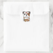 英語おもしろいのブルドッグは寿司職人 ラウンドシール (バッグ)