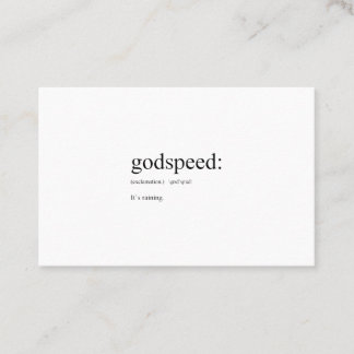 英語おもしろいの定義：ゴッドスピード 名刺
