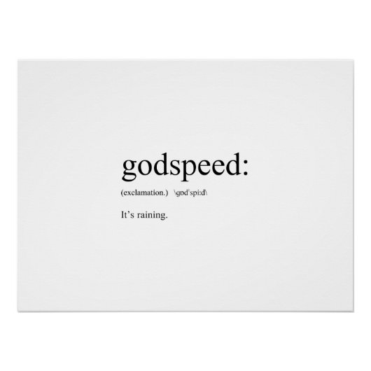 英語おもしろいの定義： Godspeed ポスター (正面)