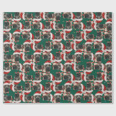 英語おもしろいマスティフのクリスマスパターン ラッピングペーパー (フラット)