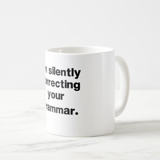 英語おもしろい先生文法マグ コーヒーマグカップ (正面右)