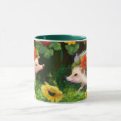 英語お洒落のカントリーガーデンにハリネズミ マグカップ (中央)