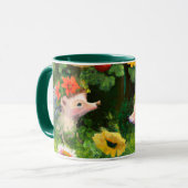 英語お洒落のカントリーガーデンにハリネズミ マグカップ (正面左)