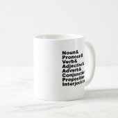 英語でのスピーチの8つの部分 コーヒーマグカップ (正面右)