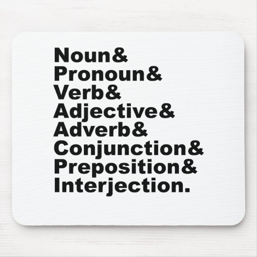 英語でのスピーチの8つの部分 マウスパッド (正面)