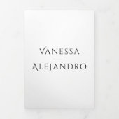 英語とスペイン語のバイリンガル結婚式 三つ折り招待状 (カバー)