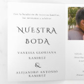 英語とスペイン語のバイリンガル結婚式 三つ折り招待状 (内部最初)