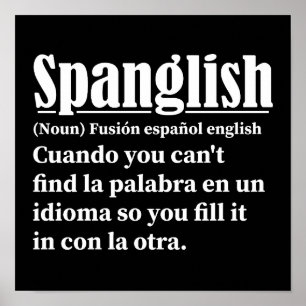 英語のおもしろいスパングスペインの定義 ポスター